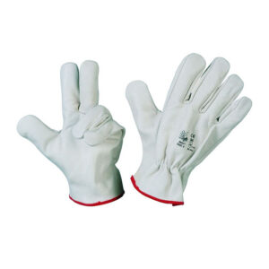 GUANTO FIORE BIANCO BORDATO