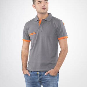 POLO SPAZIO SJ GRIGIO/ARANCIO